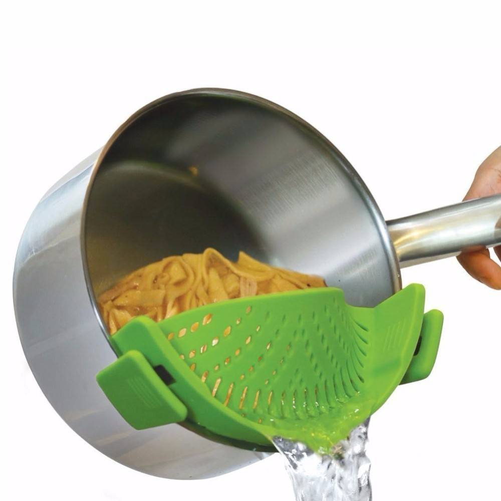 Silicone Pot Strainer Kitchen and Bath Color : Black |Green |Red |Gray 
