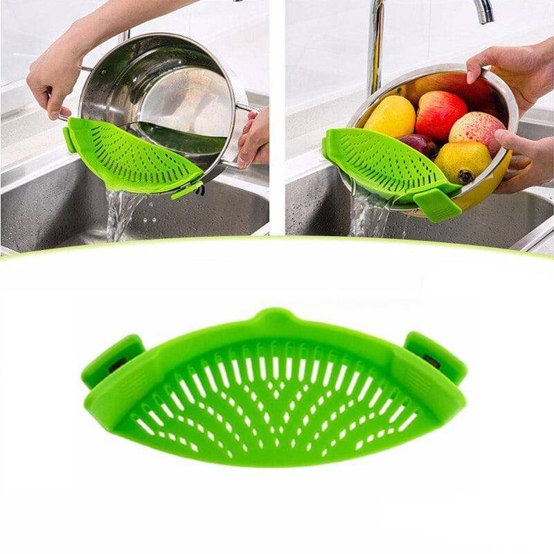 Silicone Pot Strainer Kitchen and Bath Color : Black |Green |Red |Gray 