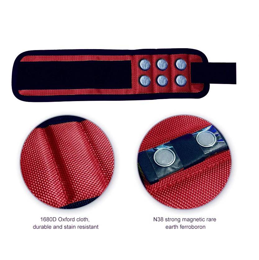 Magnetic Wristbands Hardware Color : Red|Black 