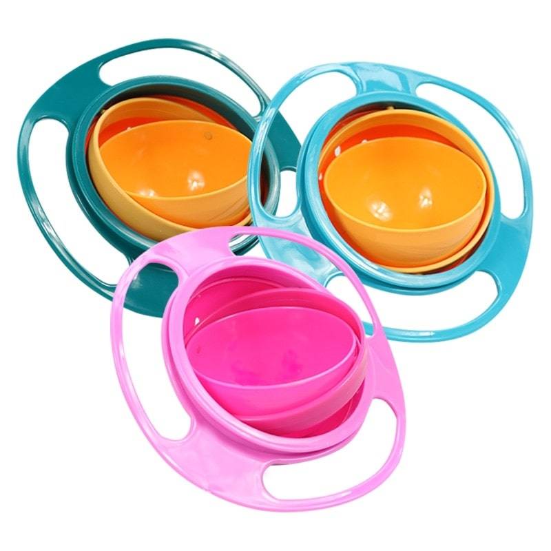 360-Degree Rotating Baby Bowl Best Sellers Kitchen and Bath Color : Green|Blue|Pink 