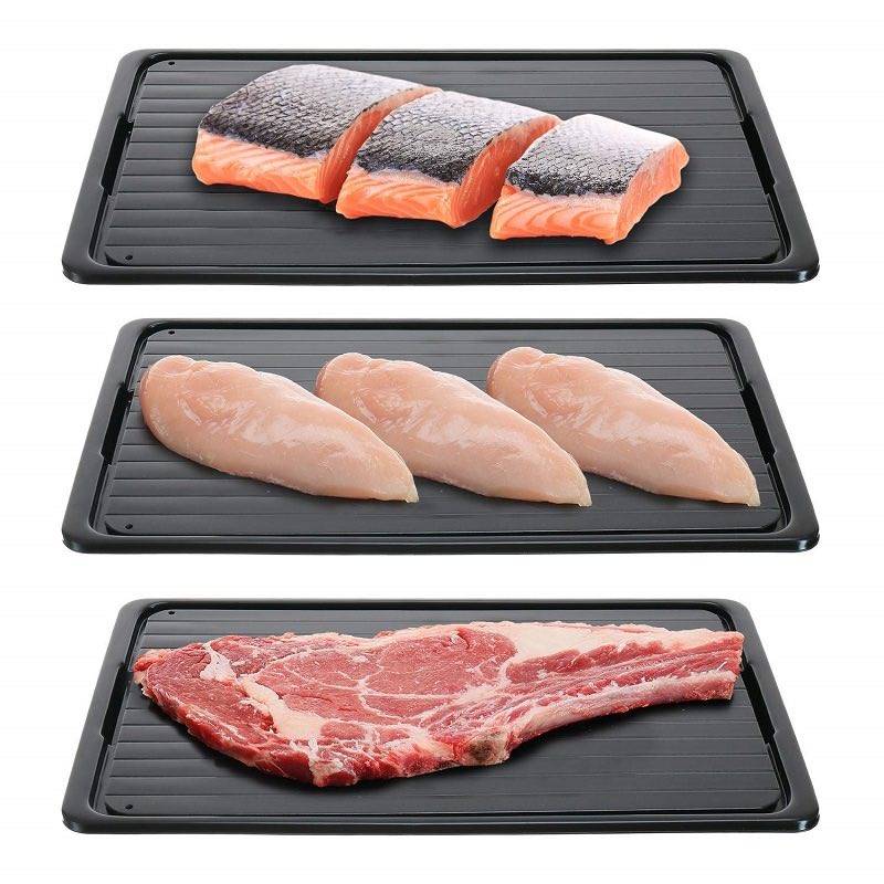 Quick Defrosting Tray Kitchen and Bath Size : 13.8 x 7.9 x 0.2 in|11.4 x 7.9 x 0.2 in|9 x 6.3 x 0.2 in 