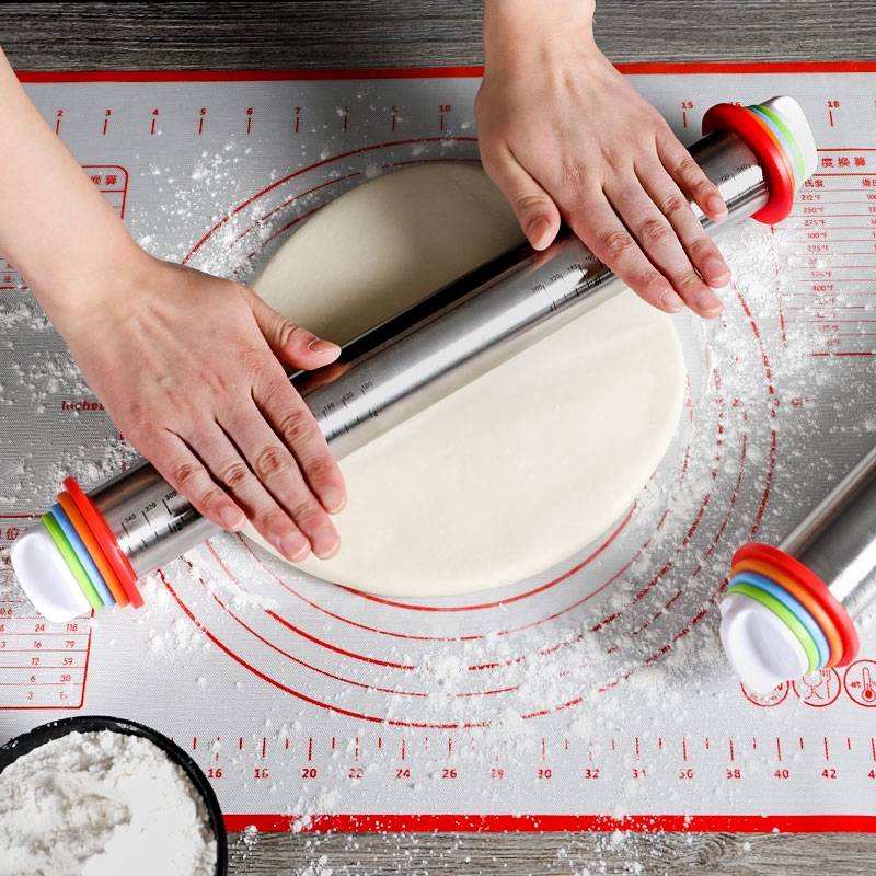 Adjustable Stainless-Steel Rolling Pin Kitchen and Bath  