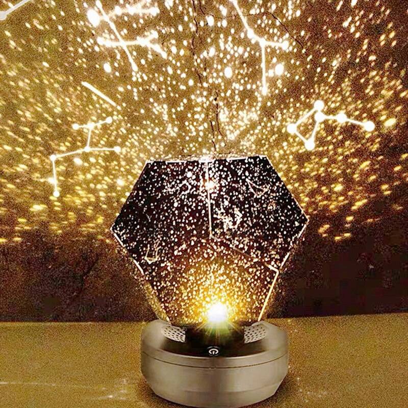 Star Projector Color Changing Geometric Table Lamp Baby Night Light Battery Remote Control DIY Gift Decor Home Planetarium 5v