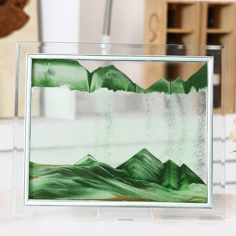Moving Sand Art Picture Bedroom & Living room Color: green Size: 5 inch|7 inch|10 inch 