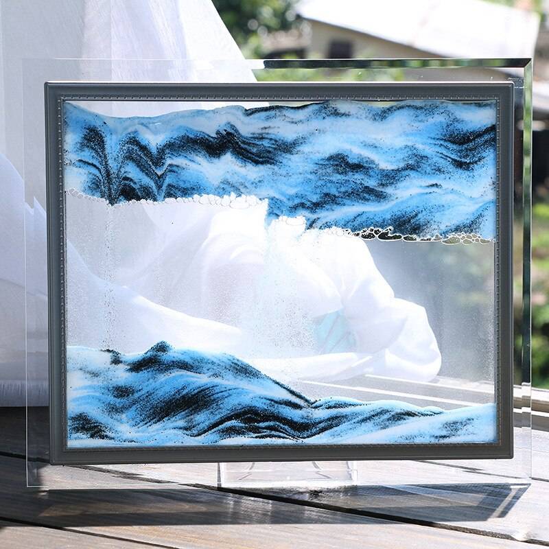 Moving Sand Art Picture Bedroom & Living room Color : Blue|green|Yellow|Purple|Pink 
