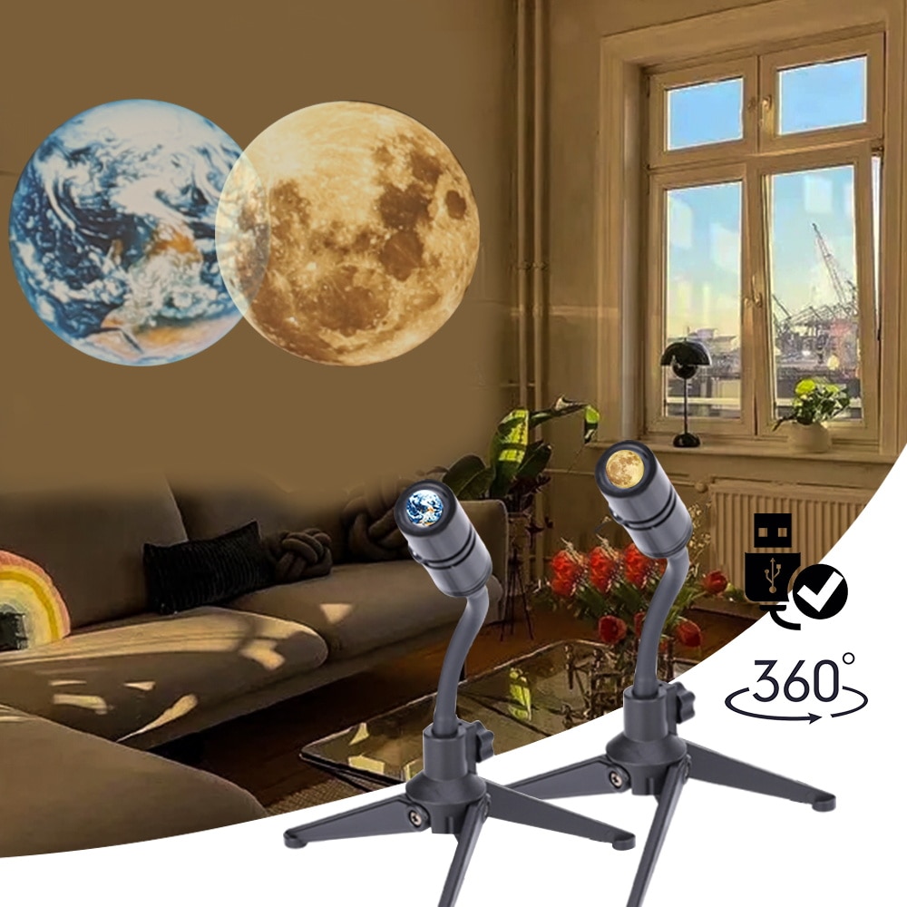Moon Earth Star Projection Led Lamp