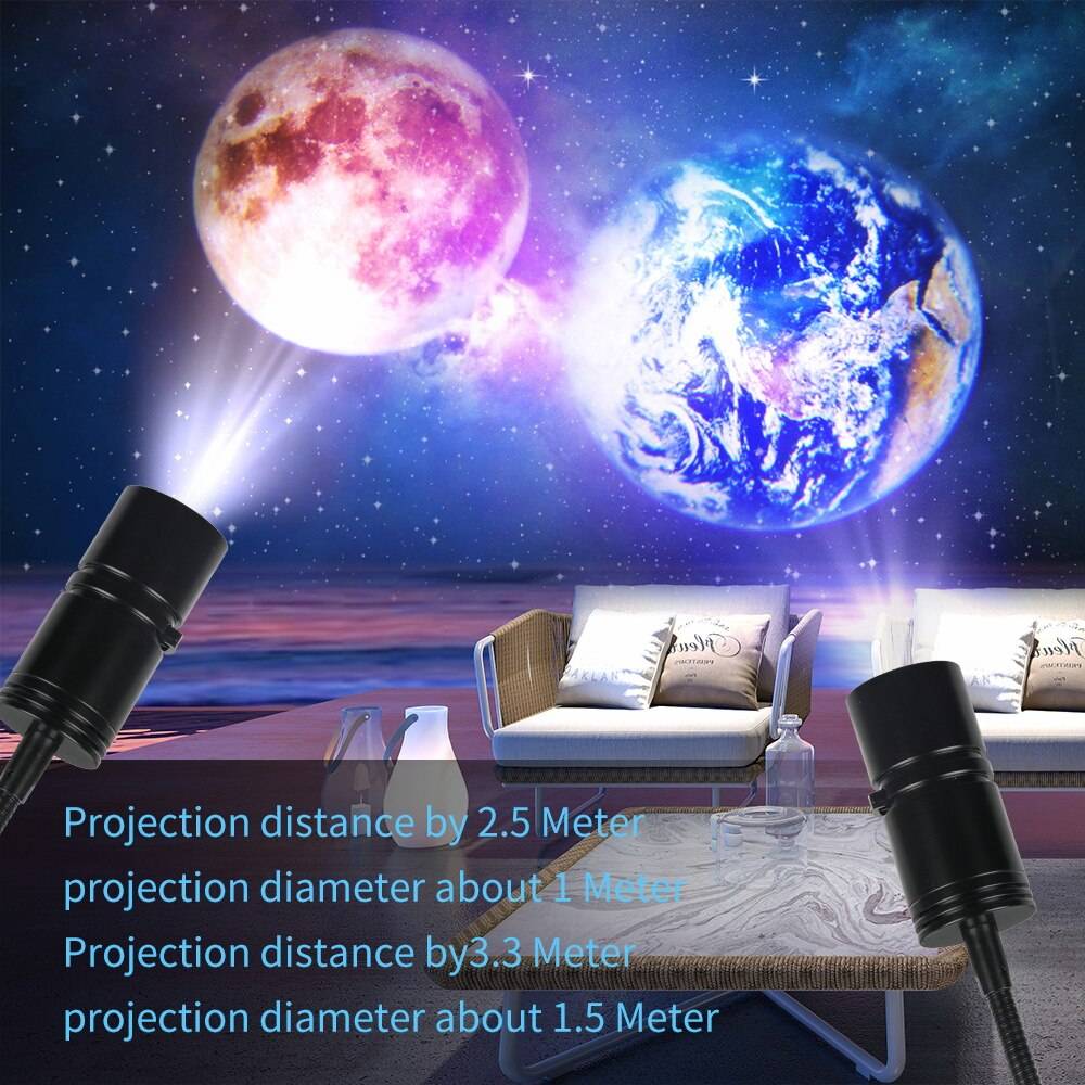 Moon Earth Star Projection LED Lamp
