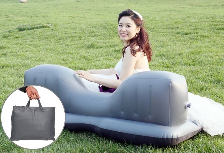 OGLAND Car Air Inflatable Travel Mattress Bed for Car Back Seat Mattress Multifunctional Sofa Pillow Outdoor Camping Mat Cushion Car Decor & Organisation Color Name : Black|Grey|Blue|Beige|New Black Bigger 