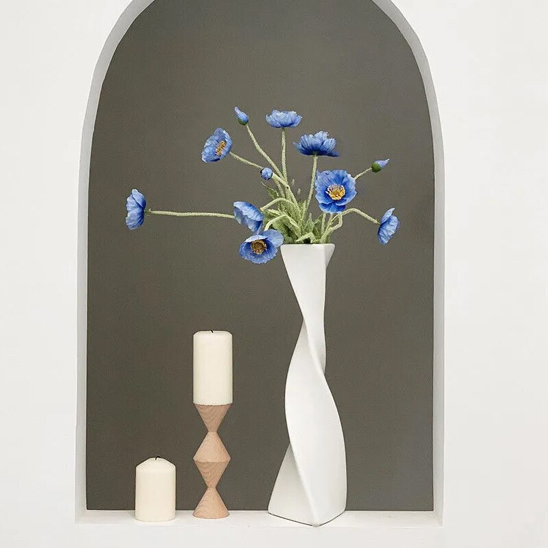 Floor Vase Decoration Tall Ceramic Vase Modern Home Decors Twisted High Creative Flower Vase For Shelf Home Decor Living Room
